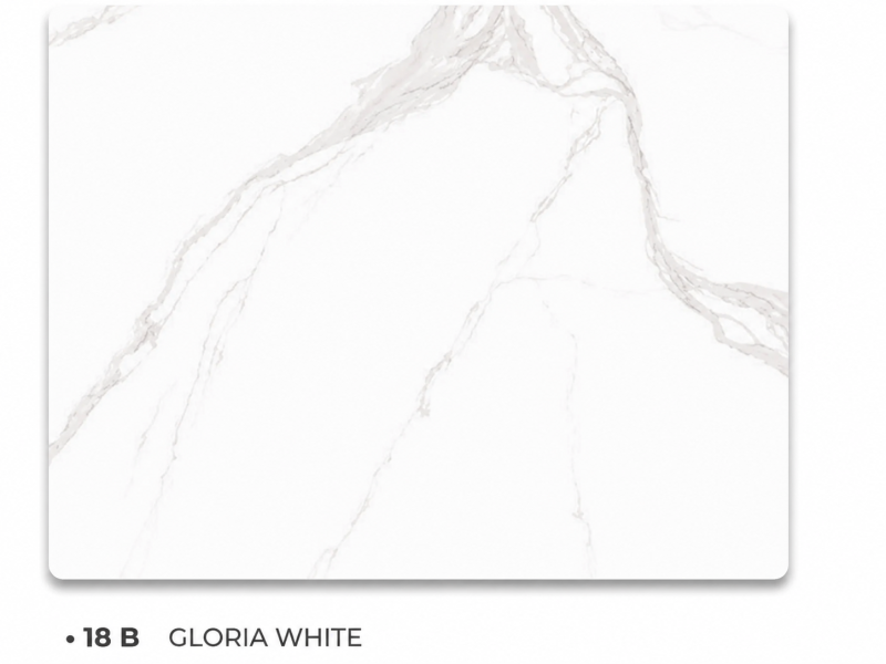 Стол Бахус Керамика 1100 Ваша Мебель (керамика 18В Gloria White мрамор белый, мдф черный, каркас основание МУАР черный (d=1100(1420)))