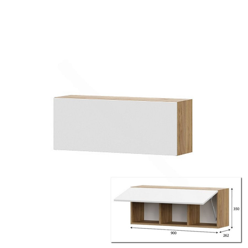 Модульная система Милан Шкаф навесной SV-мебель (Дуб Золотой/Белый Матовый)