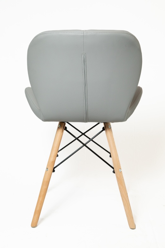 Стул Банберри КНР (Стул из искусственной кожи, деревянные ножки с металлическим каркасом. СВЕТЛО-СЕРЫЙ)