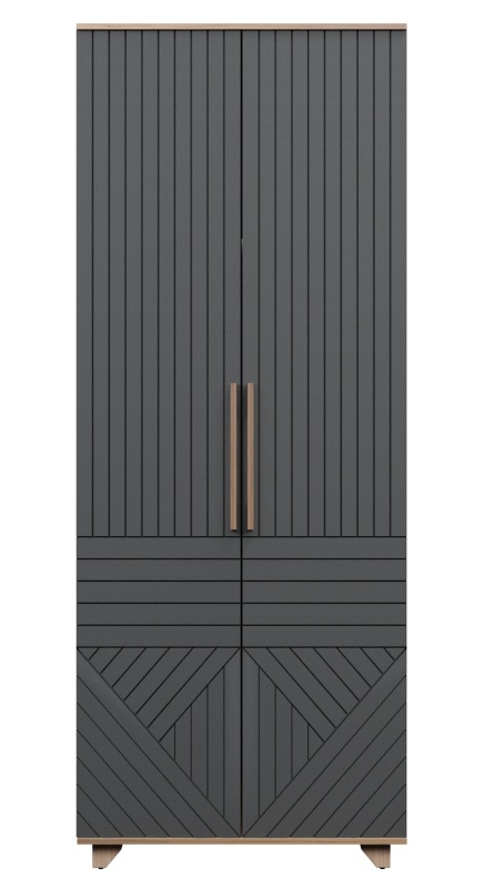 Копенгаген Шкаф 2-х ств. (12 СТУЛЬЕВ) (Корпус: ЛДСП Дуб Самдал, Фасад: МДФ Серый графит)