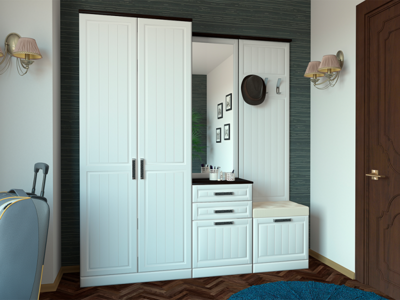 НКМ Венеция-1 МДФ Секция №2 вешалка РОСТОК (Венге/Белое дерево)