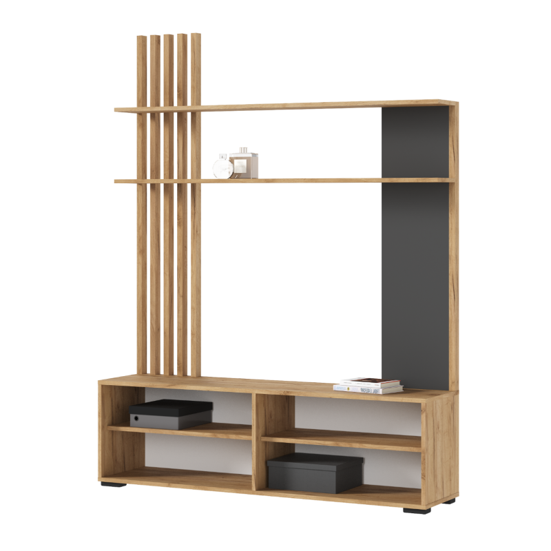 Гостиная Роджина МИФ (Графит, Дуб Крафт)