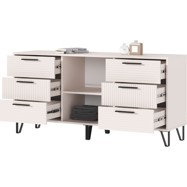 Спальный гарнитур Флэш Комод (1500) МИФ (Кашемир, Кашемир)