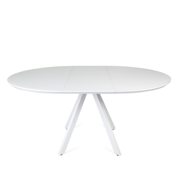 Стол Бахус Керамика 1200 Ваша Мебель (Керамика ДГ-4 мрамор серый, мдф черный, опоры муар черные (d=1200(1600)))