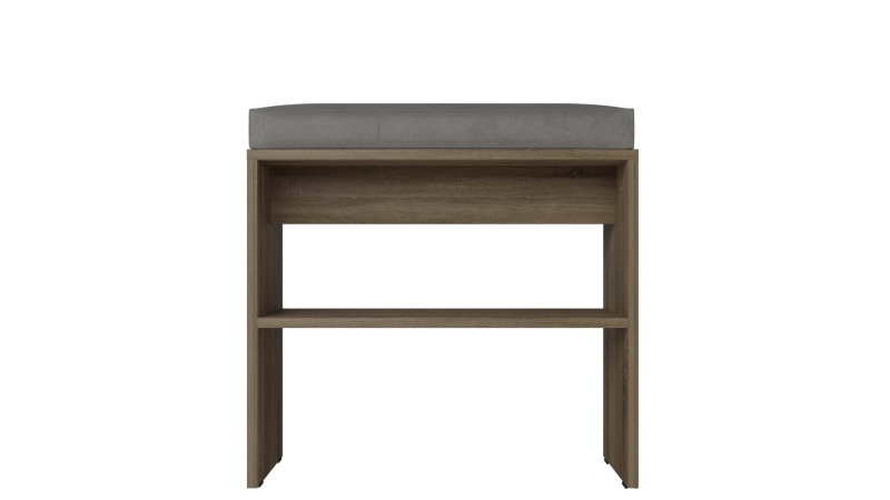 Копенгаген Скамья в Прихожую с подушкой (12 СТУЛЬЕВ) (ЛДСП Самдал/Ткань серый)