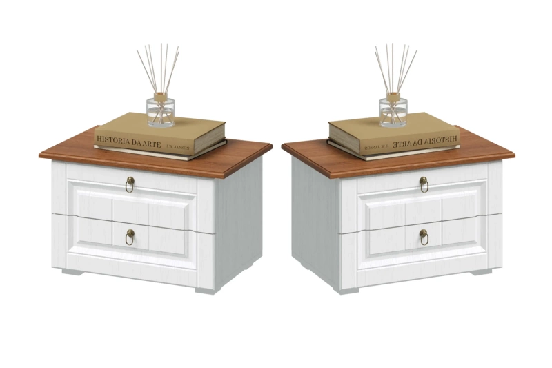 Спальный гарнитур Валенсия Тумбы прикроватные (в компл. 2шт, цена указана за 1ед.) МИФ (Белый, белый)