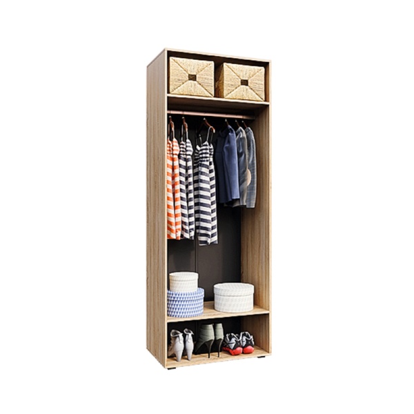 Гостиная Нэнси New Шкаф 2-х дверный (800) (МДФ) МИФ (Белый глянец холодный, Сонома)