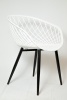 Стул Мельбурн КНР (Пластик. сиденье, черные метал. ножки БЕЛЫЙ)