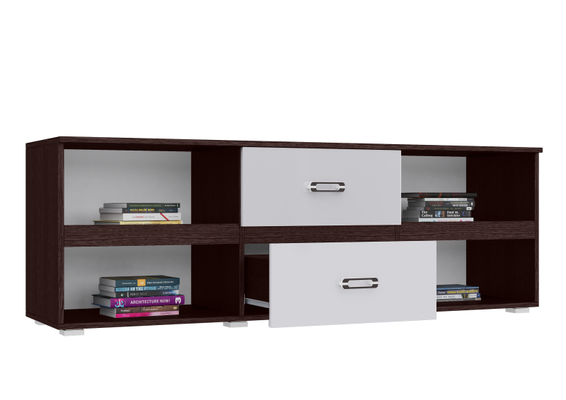 Гостиная Ким Тумба ТВ МИФ (Белый глянец холодный, венге)