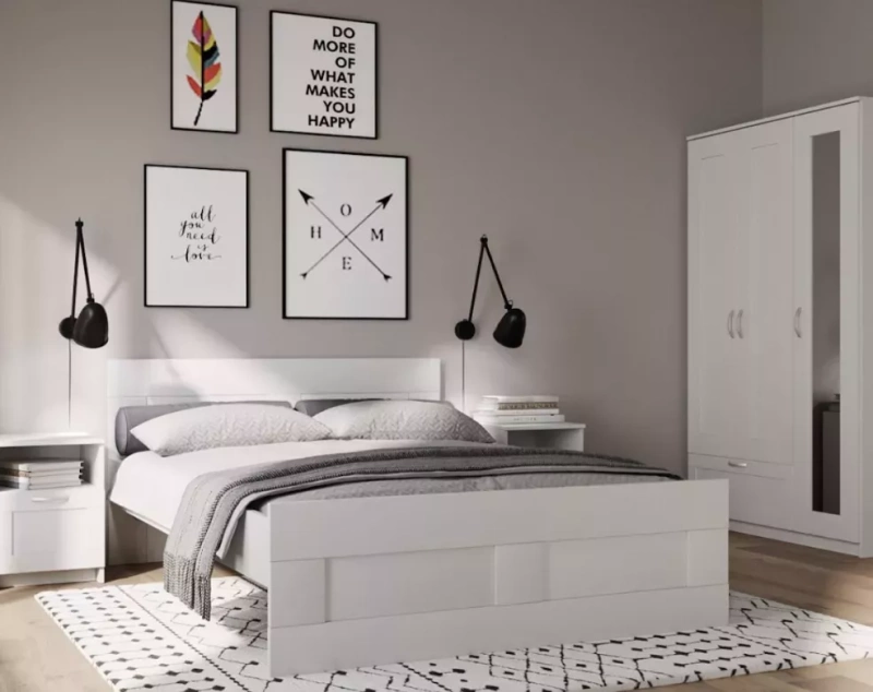 Сириус кровать двойная 1200 СВЕДСТА (Белый (1260*825*2054))