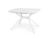 Стол Олимп Стекло 1140 Ваша Мебель (стекло белое/мдф белый/каркас основание X МУАР белый (1140(1460)х760))