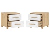 Спальный гарнитур Ирис Тумбы прикроватные (в компл. 2шт, цена указана за 1ед.) МИФ (Браш Вайт, Дуб Крафт золото)