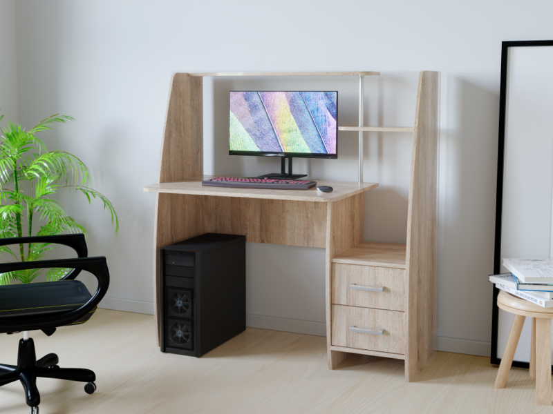 Стол компьютерный КЛ 6.2 ЛЕВЫЙ РОСТОК (Дуб баррик)