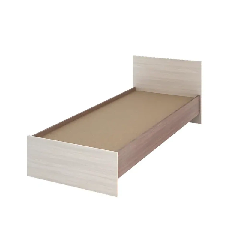 Басса (Бася) КР 554 Кровать 0,8*2,0 СТЕНД (фасад ШИМО СВЕТЛЫЙ/корпус ШИМО ТЕМНЫЙ (0,852х0,7х2,032))