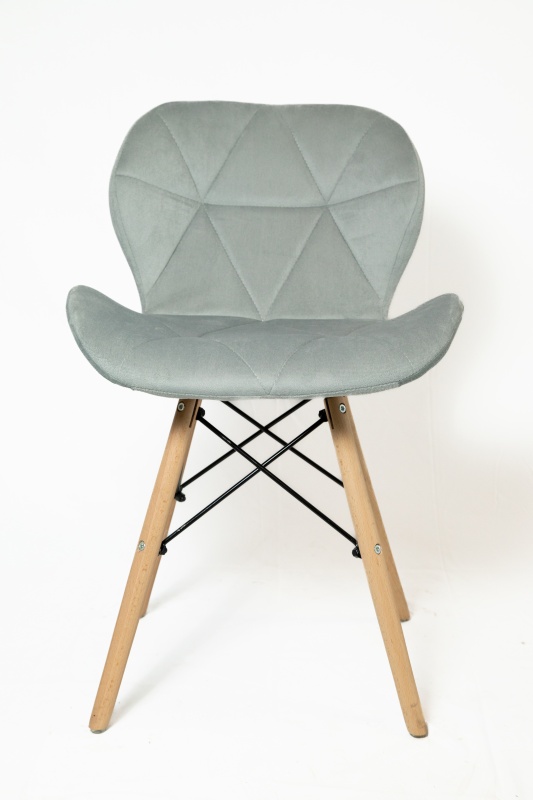 Стул Манжера КНР (бархатный стул, деревянные ножки, металлический каркас 39 серый)