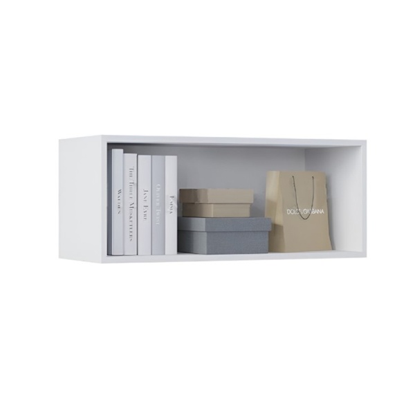 Гостиная Оливия Тумба навесная №2 МДФ МИФ (Белый, Белый глянец холодный)