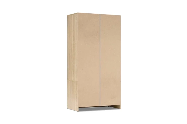 Челси Шкаф 2-х ств (2УПК) с антресоль-тумба универсальная МИФ (Белый глянец холодный, дуб сонома)