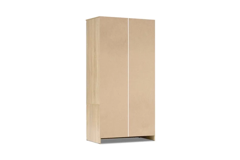 Челси Шкаф 2-х ств (2УПК) с антресоль-тумба универсальная МИФ (Белый глянец холодный, дуб сонома)