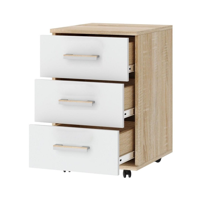 Тумба выкатная ПКС-9 ПАМИР (Сонома-Белый глянец)